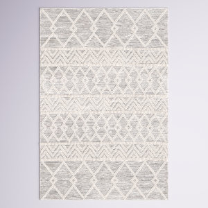 Latrissa Moroccan Flatweave Wool Charcoal/Cream Area Rug