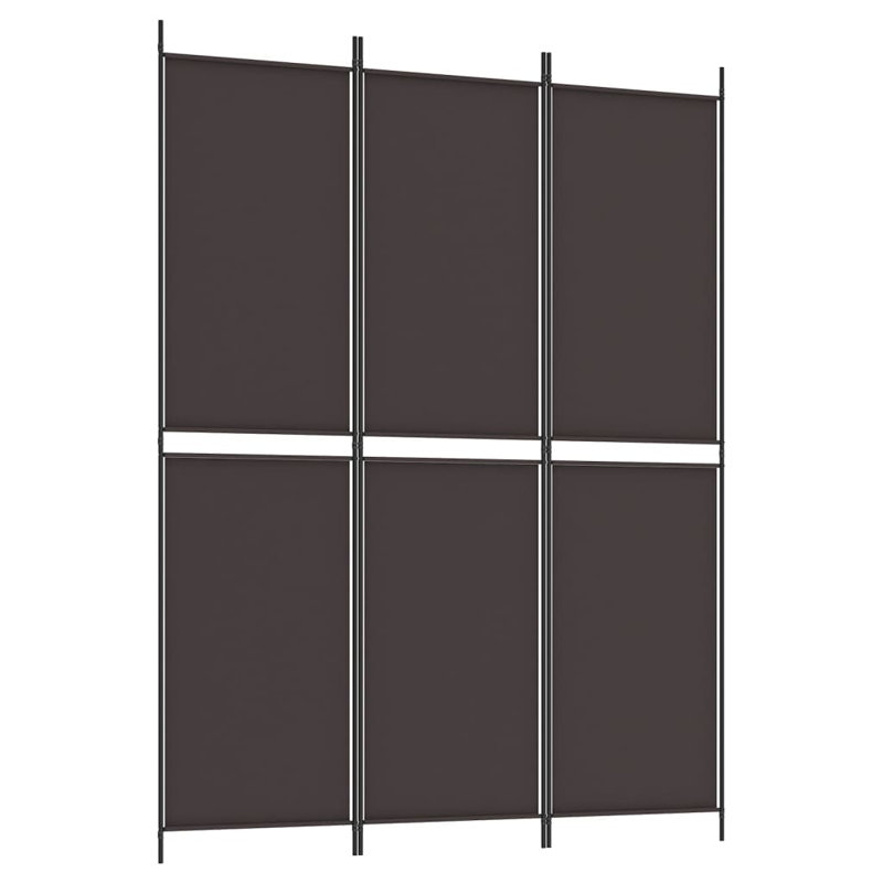 Cloison pliante Rikkea, 3, H 78,7 po x l 59 po, Brun