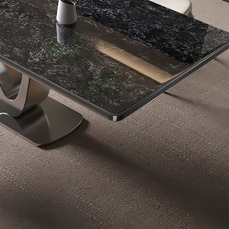 Luxury Rectangular Rock Slab Dining Table Sets, 29.5"H x 70.8"L x 35.4"W
