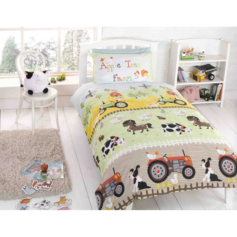 Sandra Cotton Blend Duvet Cover Set with Pillowcases, Single - 1 Pillowcase (40 x 60 cm)