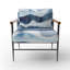 Fauteuil d'appoint abstrait en velours abstrait Classic Blue Waves II-2090696822