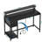 Gaming Desk 47 Inch with LED Lights and Monitor Stand for Small Spaces, Office Desk with Power Outlets, Black