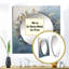 «Bold And Blue Wreath Simplicity» - Grand miroir carré pour décoration murale-100994076