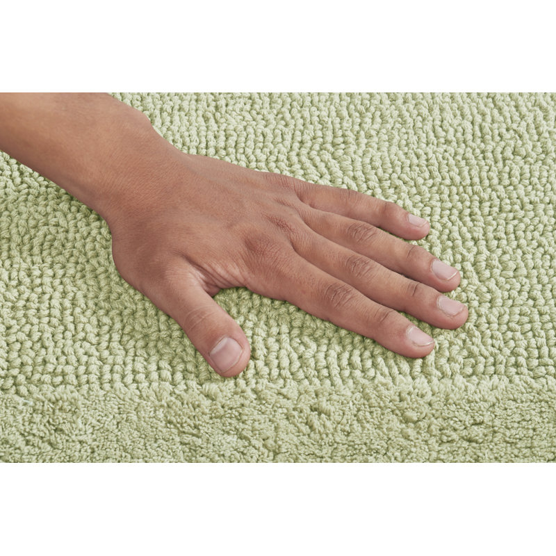 Moriceau 100% Cotton Tufted Reversible Contour Mat with Toilet Lid Cover Machine Washable Extra Soft & Absorbent 2 Piece Premium Bathroom Rug Set