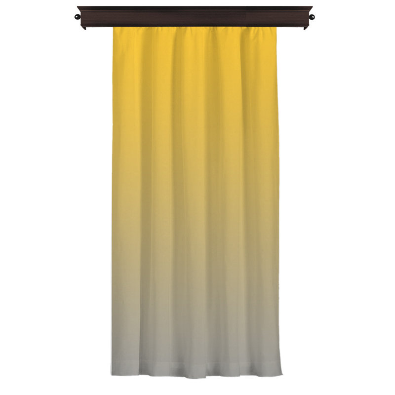 Panneau de rideau simple semi-transparent de couleur unie Tehani, Jaune/gris