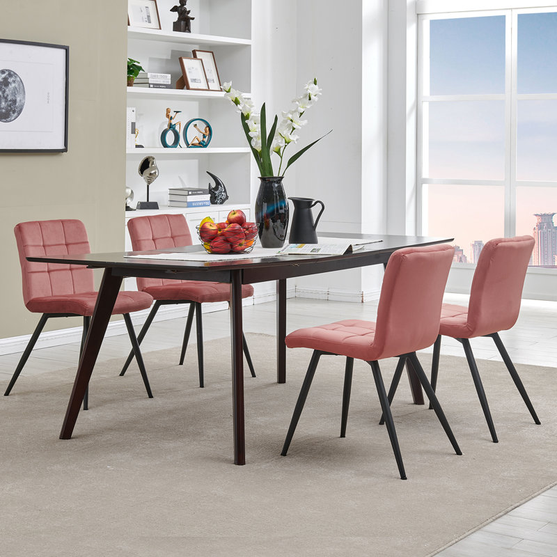 Chaise d'appoint rembourrée en velours Girton, Rose