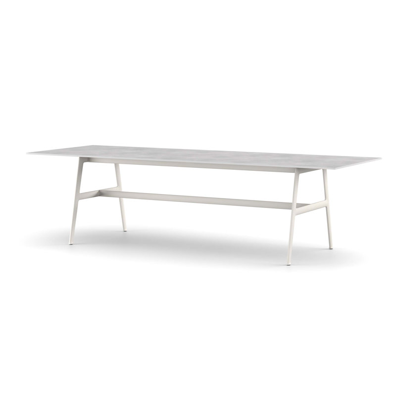 Seax Outdoor Dining Table, Talc, 39.25" W x 86.5" L