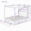 Lit à baldaquin en bois Queen Size avec tête de lit bibliothèque, prises USB et éclairage DEL RVB intelligent, lit plateforme avec rangement sous le lit, tiroir au pied du lit et garde-robe réversible-748114737-748114738