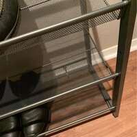 Williston Forge Steel Mesh 3-Tier Shoe Rack Gunmetal Silver