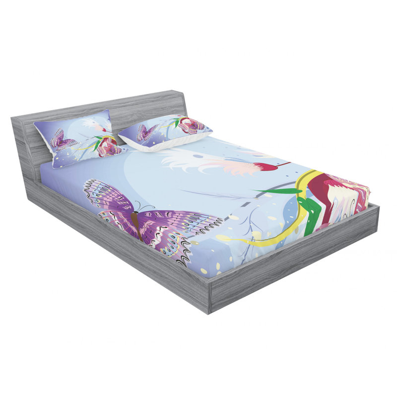 Fantasy Microfiber Sheet Set, Full/Double Sheet Set with Fitted Sheet