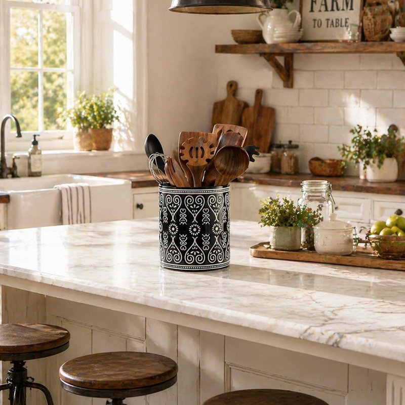 Black Heavy-Duty Ceramic Cutlery Rack