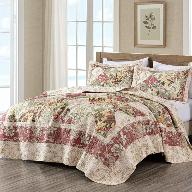 Lunaria Cotton Patchwork Quilt Set, King