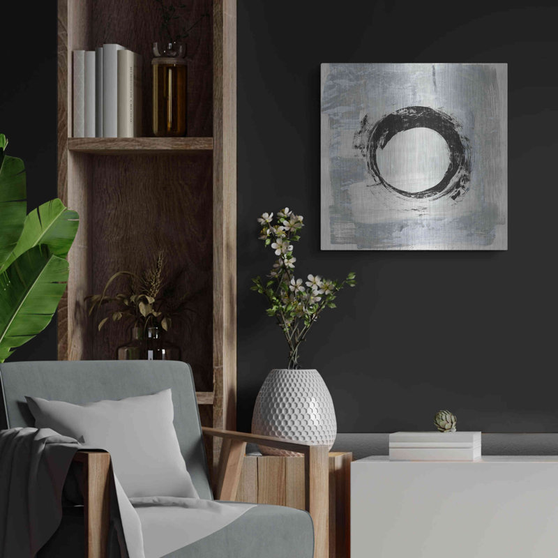 «Red Circle I Crop» par Melissa Averinos, Red Barrel Studio®, art mural en métal, H 24 po x l 24 po