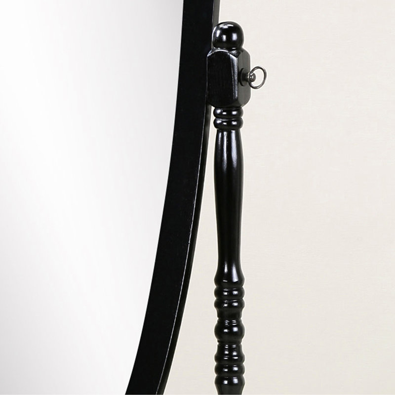 Plancher en bois noir - Miroir sur pied de style traditionnel Queen