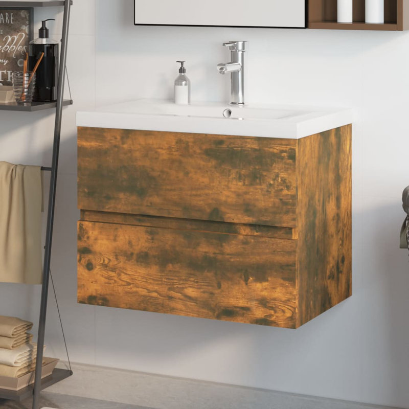 Sarana Wall Bathroom Storage Cabinet, Smoked Oak