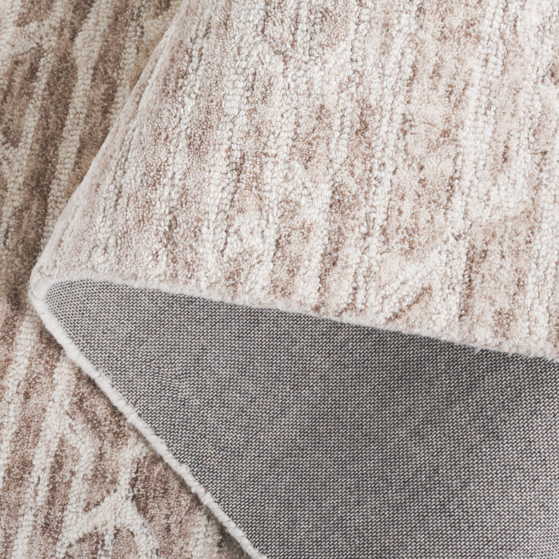 Ebony 927 Hand Tufted Wool/Cotton Abstract Rug in Light Brown/Ivory, Rectangle 8' x 10'