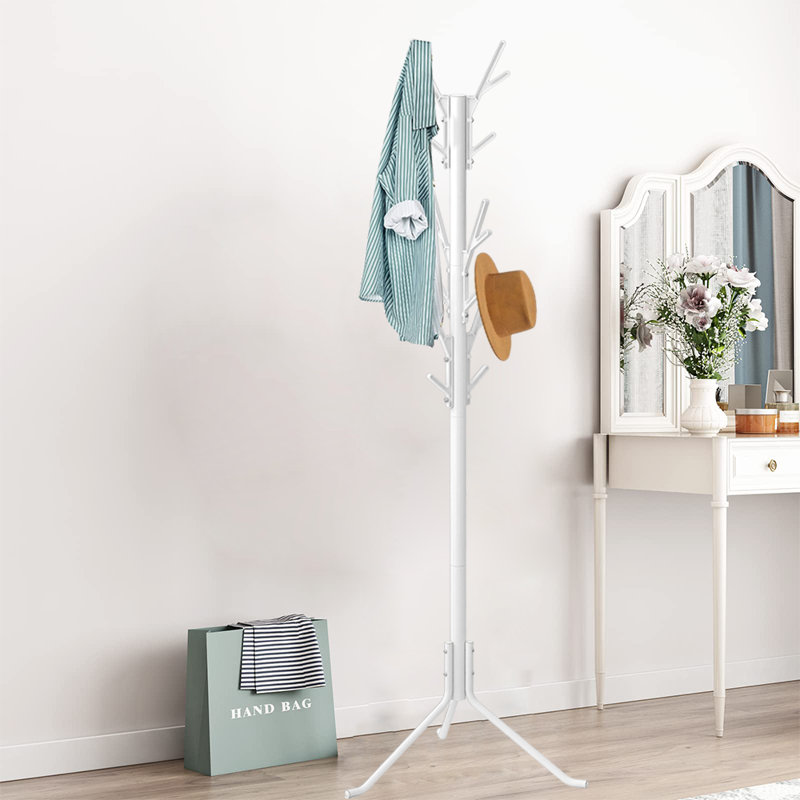 Portemanteau autoportant en métal pour vestibule et coin, Blanc