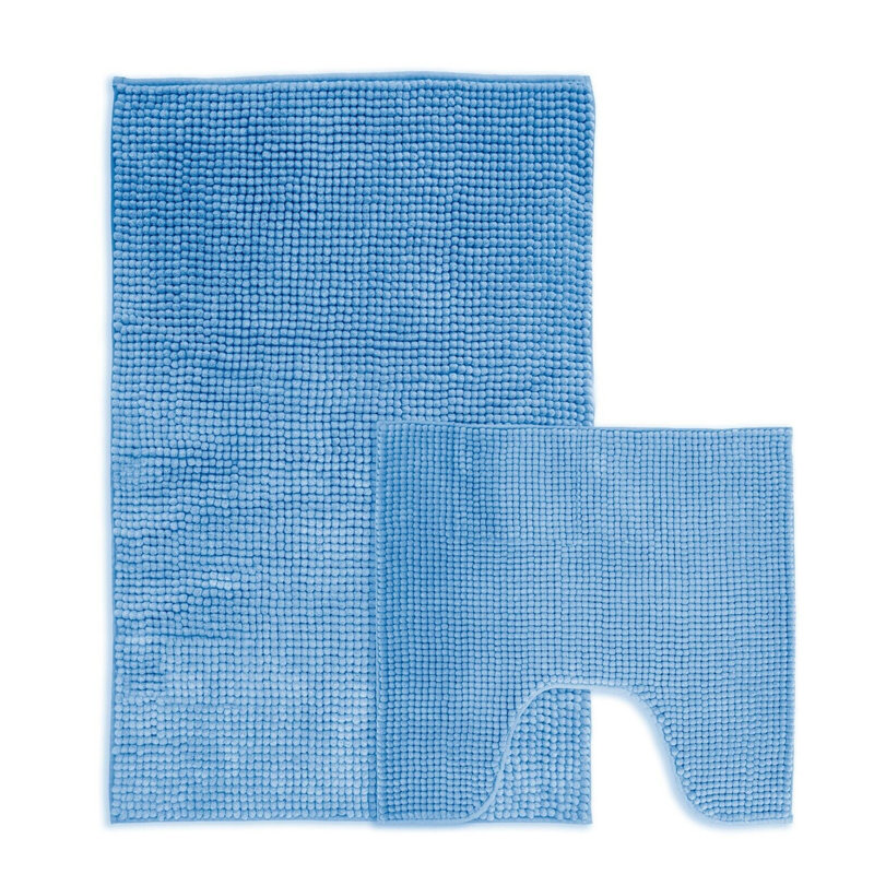 Busselton Shaggy Noodle Bath Mat 50x80, Blue