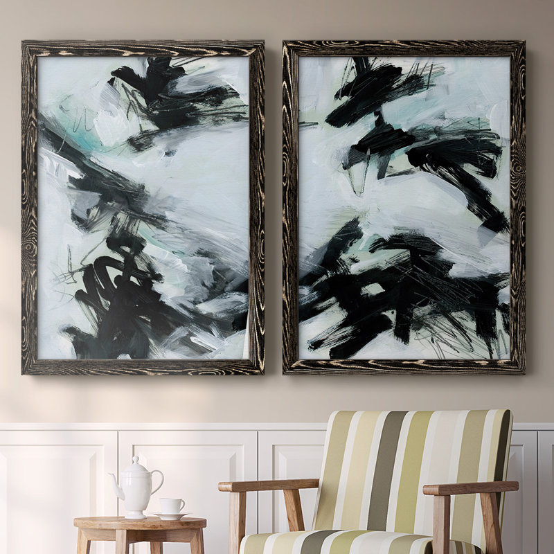 Toile encadrée Ocean Premium I-Premium - prête à être accrochée, H 27,5 po x l 75 po x P 1,5 po, Noir