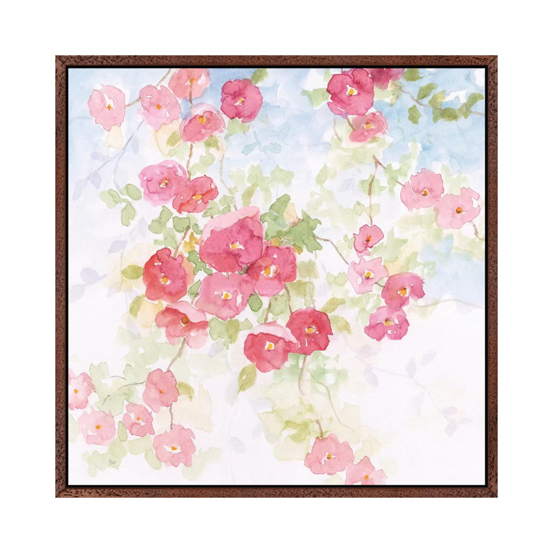 Pink Pleasure I 1 Piece Painting on Canvas, 45.72 cm H x 45.72 cm W, Classic Brown Wood Framed