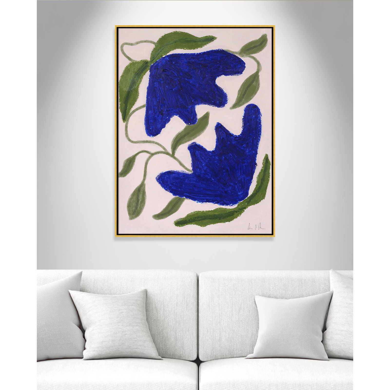 Colette "Blue Anemones No. 02" Print, 41.5" H x 31.5" W, Gold