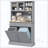 Kitchen Pantry Storage Cabinet With Charging Station, 2 Tilt Out Trash Cabinets And Microwave Stand, Freestanding Kitchen Hutch With Glass Doors And Adjustable Shelf-470075142