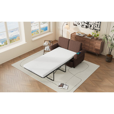 Modern Sofa57.9" Orisfur Pull Out Sofa Bed  Loveseat Sleeper With   Memory Mattress With 2 USB Ports   Spaces  Old SKU:WF305474AAD,