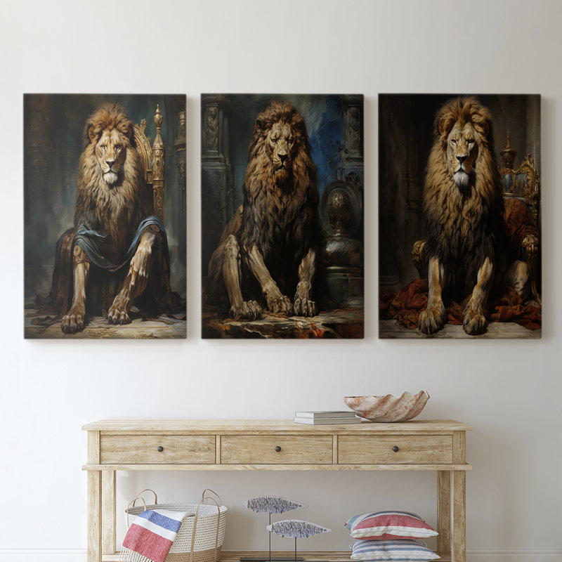 Série royale d'animaux LX - ensemble de toiles tendues avec châssis Premium - prêt à être accroché