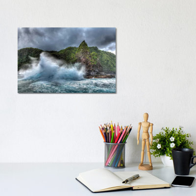 Jurassic Rock, Rugged Coastline Of North East Shoreline Of Maui, Hawaii by Stuart Westmorland - No Frame Gallery-Wrapped Canvas Giclée on Canvas