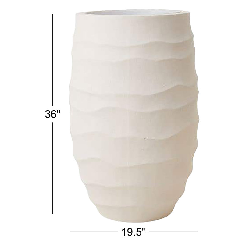 Pot à fleurs d'intérieur fait à la main Hanks, H 36 po x l 19,5 po x P 19,5 po