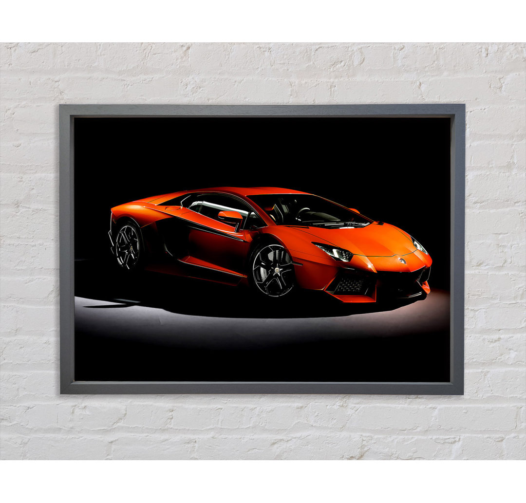 Lamborghini Aventador Orange - Einzelner Bilderrahmen Kunstdrucke auf Leinwand