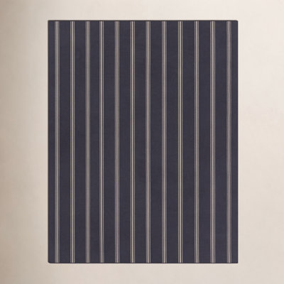 Edora Navy Ivory Hand-Loomed Striped Outdoor Rug