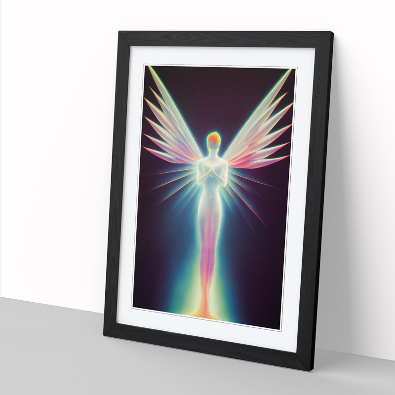 FRM-V0523-83X Angel Hypreprism - Single Picture Frame Print, Black Framed, 64cm H x 46cm W x 2cm D