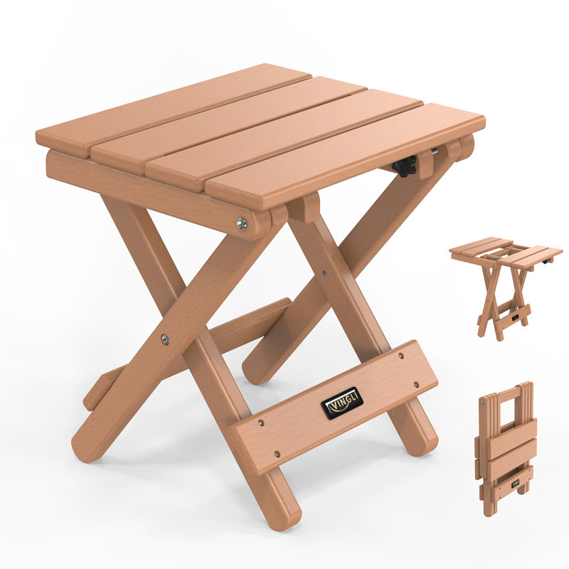 Patio HDPE Side Table, Brown