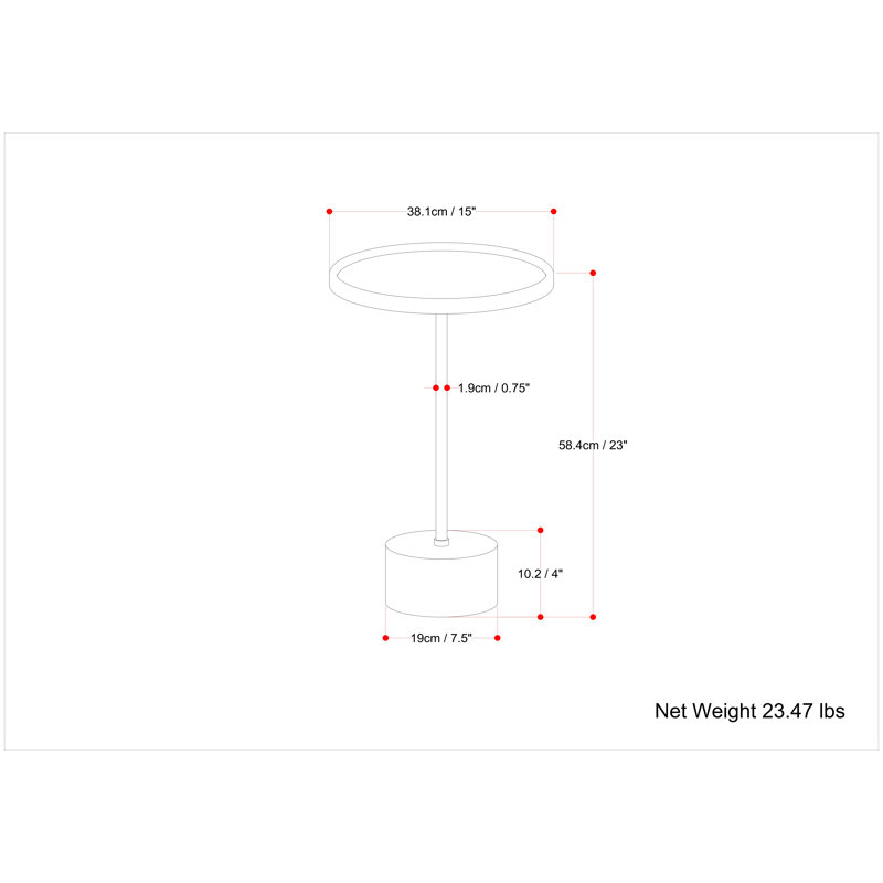 Becker 15'' Natural Acacia and Marble Round Side Table