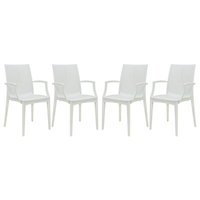 White Color Indoor/Outdoor Side Chair - Set of 4