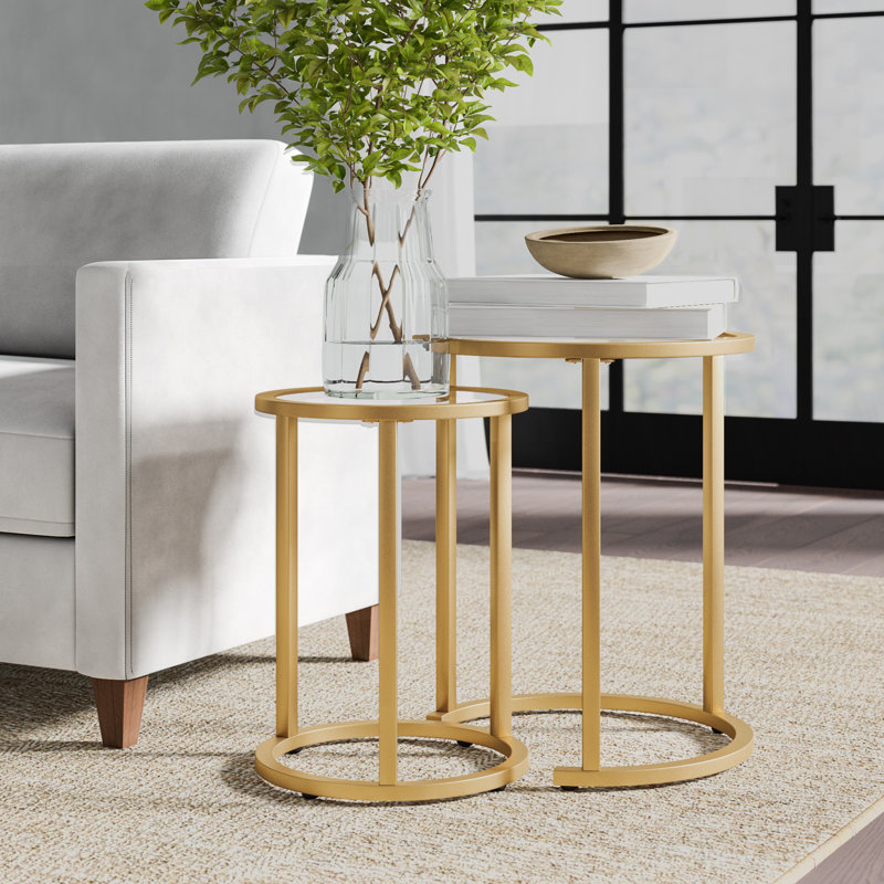 Luquantra Glass Top Nesting Tables