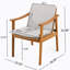 Ensemble de 2 chaises de salle à manger d'extérieur, structure en bois d'acacia couleur teck, osier PE brun, coussin imperméable gris, idéal pour les patios et les jardins-1370297906