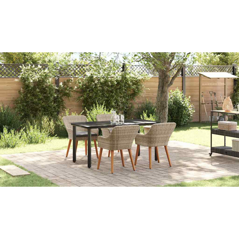 Dining Set 5 Pcs Poly Rattan