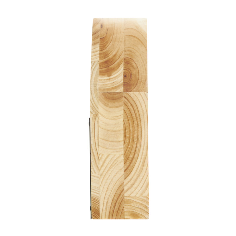 Cole And Grey Wood Round Abstract Clock