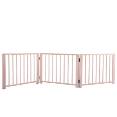 17.5" Pet Barricade For Indoors, Pine Wood, Foldable To Save Space Fence Indoor Areas, Mobility