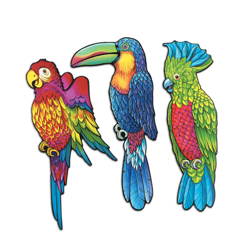 Découpes d'oiseaux exotiques - 17 po - paquet de 12