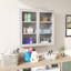 Armoire murale avec portes en verre et 2 tablettes réglables-1210463237