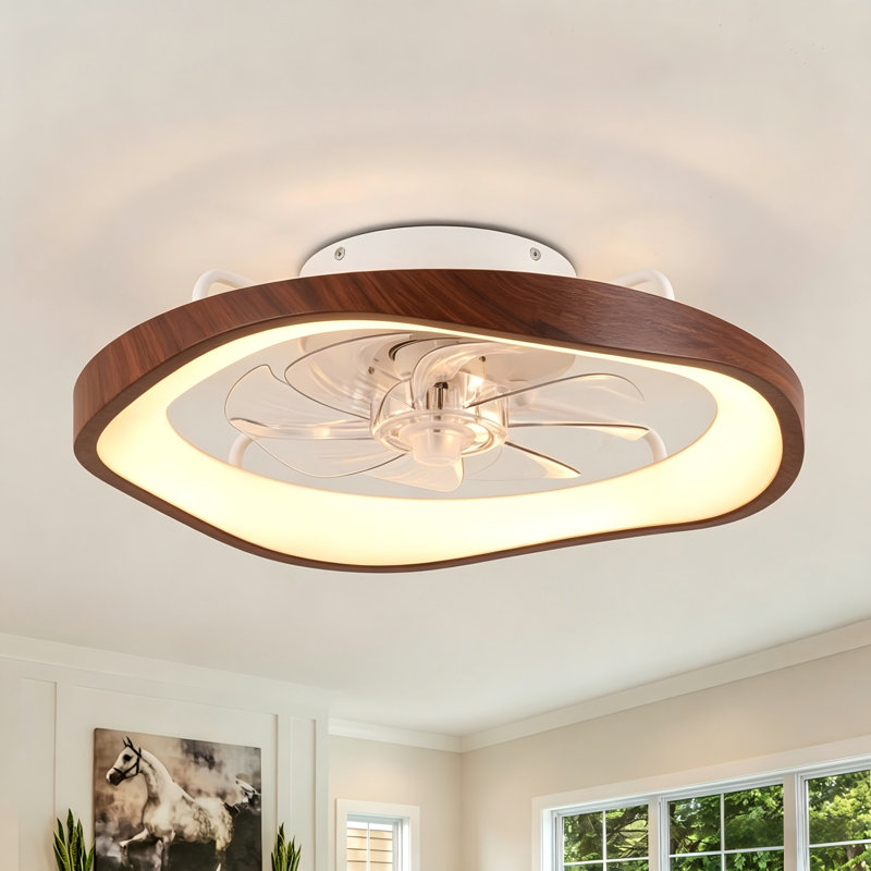 Ventilateur de plafond encastré 20 po à DEL à intensité variable moderne avec application / télécommande, minuterie, 3 températures de couleur