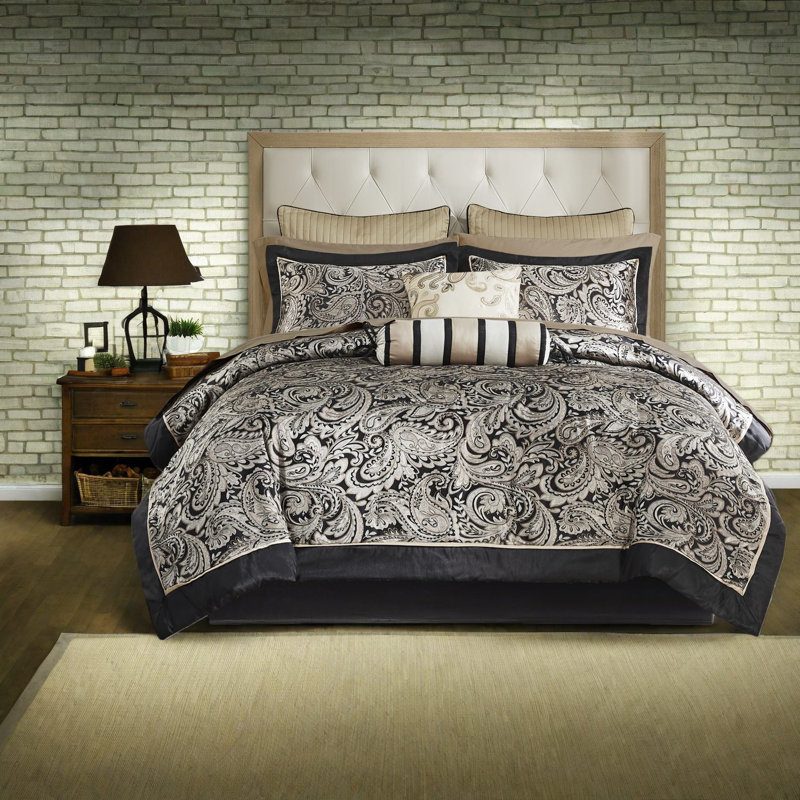 Ensemble de literie élégant 12 pièces avec draps 100% coton, motif cachemire moderne pour le confort de la maison