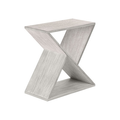 Living Room Accent Table In Grey Veneer, Space Saving Style With Modern Touch
