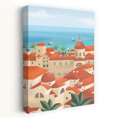 Dubrovnik Old Town Colorful Abstract Architecture City Wall Art Print