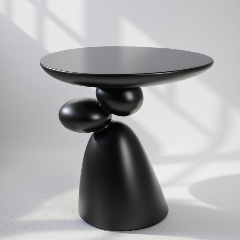 Table d'appoint Modern, table d'appoint 20 po, Noir mat