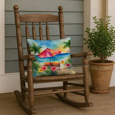 Coussin Hawaii, Hibiscus à l'aquarelle