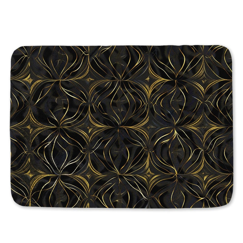 Motif géométrique abstrait de tapis de bain, L 17 po x L 24 po